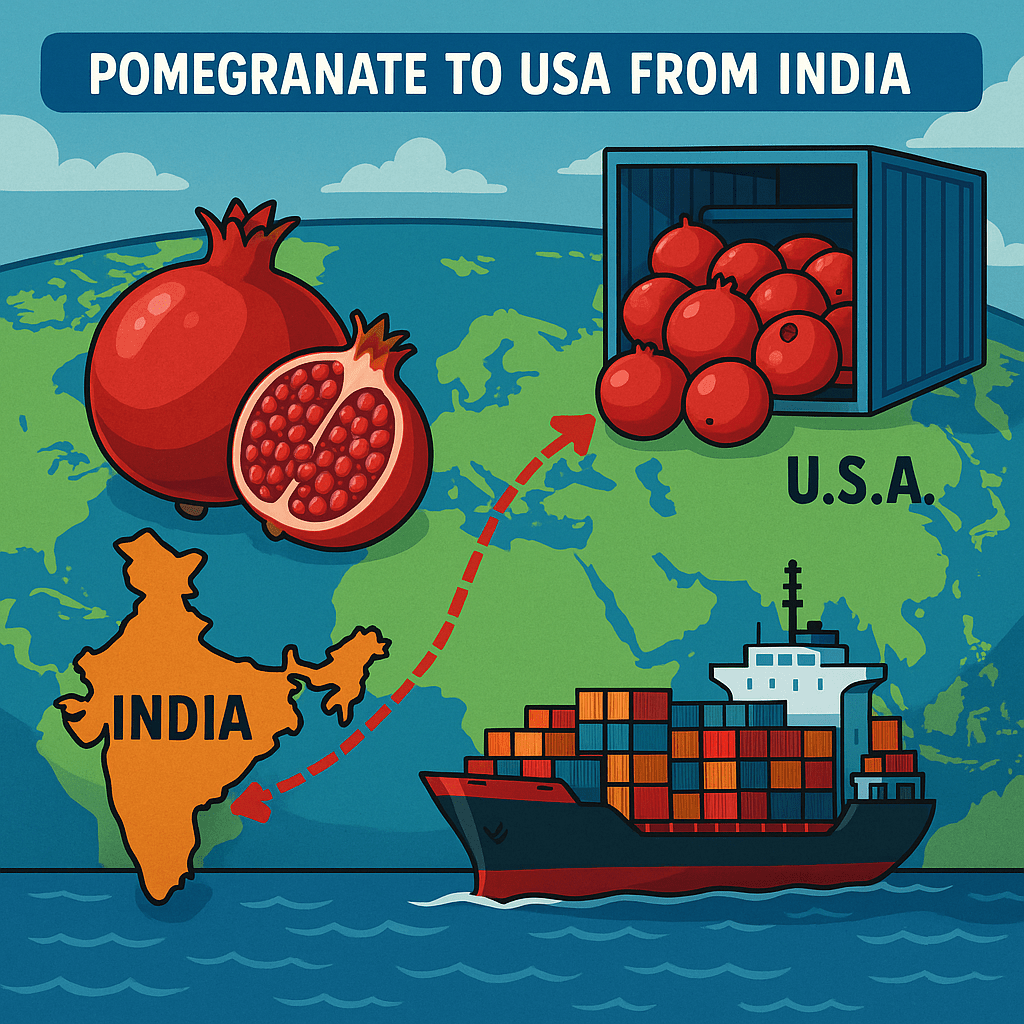 India pomegranate Sea route