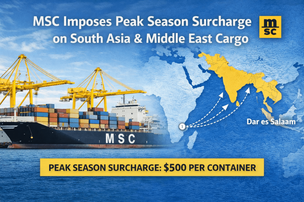 Peak Season Surcharge of MSC